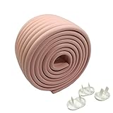 コンセントカバー 3個付! ケガ防止2Mコーナーガード・クッション　自由自在　角要らず！　自由に作れます　3Ｍ両面テープ付き！ (サーモンピンク　薄桃)