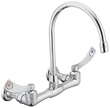 Moen 8126 Commercial M-Dura Two-Handle Wall Mount Utility Faucet 2.2 gpm, Chrome [並行輸入品]