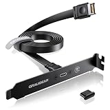 GRAUGEAR 20Gbps USB3.2 Gen2x2 USB-C フロントパネルヘッダーアダプター マザーボード USB Type-Cヘッダー延長ケーブル USB C - USB3.2 Type-E Key-A 20ピンコネクター PCIブラケット付き 60cm