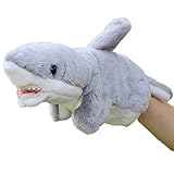 Domybestハンドパペット　ぬいぐるみ　おもちゃ　サメ型 手踊り　動物　アニマル　子供　布製 知育玩具　ごっこ遊び　童話　物語　人形劇　想像力を育てる　 (グレー)