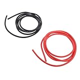 F Fityle 10AWG　赤黒　シリコーン　ケーブル　コード　ワイヤー　フレキシブル