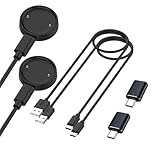 [SUNZHXIN] 【4枚セット】 For Amazfit Active 2 スマートウォッチ 充電ケーブル （2枚充電器 + 2枚USB to Type-Cアダプター） スマートウォッチ 磁気 USB 充電 磁気高速充電ケーブル 超耐久性充電ケーブル 軽量コンパクト 持ち運び簡単 Amazfit Active 2 対応 1m長さ（ブラック）