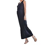 (ティアナ23)Tianna 23 家でも外でもリラックス 授乳服 ワンピース マキシ ワンピ マタニティー服 着心地抜群 授乳口 ファスナー全開タイプ ネイビー XL