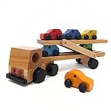 プリミ・パッシ 木のおもちゃ 働く車 ミニカーセット キャリアカー