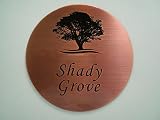 円形銅製エッチング表札/銘板　：Round-shape Copper etched Plaque