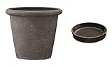 【 専用受皿 付き 】 ビアス リムス 55 x 48 cm 【 グレー 】 <当店は 苗 種 鉢 培養土 ニーム の専門店>