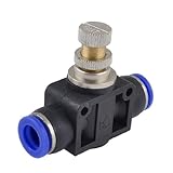 uxcell 空気圧スピードコントローラ　プラスチック製　ブラック　ブルー　継手　スピードコントロール　10mm -10mmチューブ