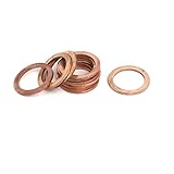 uxcell スプリングワッシャガスケット 真鍮スプリットロック ゴールドトーン 18mmx24mmx1.5mm 10個入り