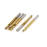 uxcell　PCBドリルビット　超硬　コーティングされたTiN　シルバートーン　ゴールドトーン　5個入り