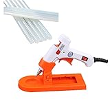 Dingze グルーガンのプロ 小型グルーガン 溶融グルースティ 7mm ック30本付 強力粘着 接着剤 スイッチ付き高温タイプDIYに 工作に 環境保護 (・レッド)
