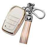 トヨタ キーホルダー キーケース キーカバー TOYOTA ハリアー80系 アルファード30系 ヴェルファイア30系 ベルファイヤー クラウン 6ボタン ホワイト