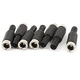 uxcell DCプラグ　オスDC電源プラグ　端子コネクタ ストレート ブラック　7個入 5.5mmx2.1mm