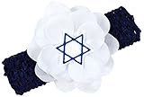 Hanukkah Jewish Star of David Chanukah Crochet Flowerヘアバンド新生児に5歳に