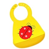 Baosity 赤ちゃんビブ　漏れ防止シリコーンポケット　防水　柔らかい　調節可能　お食事用 　全9色 - ビートルズ, L