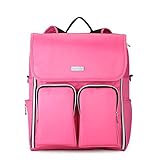 KANGMING 多機能 マザーズバッグ リュック 3WAY 大容量バッグ トート リュックサック ベビーカー用 防水 ポケット充実 オムツ ファッション 旅行 (ピンク)