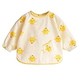 （イエローチキン）キッズ防水給餌ビブ絵画スモック、6-12ヶ月