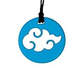 Stimtastic Chewable Silicone 2-Tone Cloud Pendant Nontoxic BPA and Phthalate Free, Sky Blue/White [並