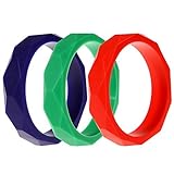 MyBoo Autism/Sensory/Teething Chewable Geometric Bracelet - Set of 3, Blue/Red/Green by MyBoo