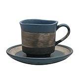 美濃焼 made in japan セピアカップ&ソーサー　ブルー