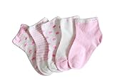5組夏の薄い綿の快適なピンクのベビーソックス