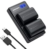 SANOOV LP-E6/LP-E6N互換バッテリー 2*2200mAh大容量バッテリー USB-C同時充電 LCD充電器セット EOS 80D/60D/60Da/70D/R7/R6/R5/R5 II,EOS 5D MarkII/MarkIII/Mark IV/5DS/6D Mark II,EOS 7D Mark IIなどカメラ