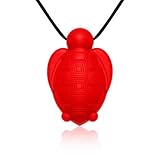 Siliconies Turtle Pendant - Silicone Necklace (Teething/Nursing/Sensory)(Red) [並行輸入品]