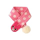 ホットビスケッツ(MIKIHOUSE) 編みモチーフ付き☆ぼん天マフラー 白×ピンク（72）