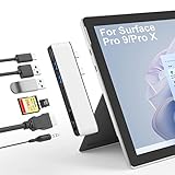 Surface Pro 11/Pro 10/Pro 9 ハブ 7-in-2 拡張 マルチポート 4K HDMI + USB C Thunderbolt 4 (ディスプレイ + PD 充電 + データ) + USB 3.0*2 + 3.5 mmオーディオ ポート + SD/TF(Micro SD) カードリーダーMicrosoftサーフェスプロ 9 専用ドッキングステーション