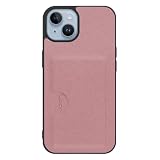 LOOF CASUAL-SLOT レザー カード収納 スマホケース for iPhone 14 用 ケース カバー 背面 ストラップホール カードポケット シンプル 耐衝撃 薄型 軽量 leather [ミスティピンク]