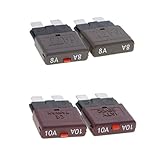 Dolity ミニヒューズ　サーキットブレーカ　回路ブレーカ　ヒューズ　28V 8A + 10A　金属　プラスチック製