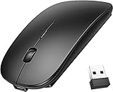 Bluetooth 5.0 、2.4GHz 、ワイヤレスマウス 、3DPIモード、超薄型、静音、充電式、iPhone/iPad/Mac/Windows/Surface/Microsoft Pro対応 (ブラック)
