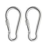 Saim 304ステンレススチールカラビナ、スプリングスナップフッククリップキーチェーンのホーム、キャンプ、釣り、ハイキング、旅行 M8 G1XYDWJ09165