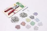 150(9.5mm,10 Colors) Press On Claws Studs Snap Popper Fasteners And Pliers Kit [並行輸入品]