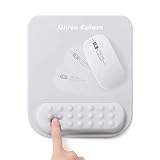 UnivoColors マウスパッド リストレスト一体型マウスパッド 人間工学デザイン 柔らかい素材 ストレス解放 手首置き 疲労低減 通気性 あり 肌に刺激なし マッサージホール付き 滑り止め(グレー)