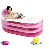厚いインフレータブルバスタブ大人のプラスチックの大人大人の断熱入浴ホームバスルームバスタブバスタブバレルプール ( カラー から゜ : ピンク ぴんく , サイズ さいず : 125*98*70CM 