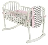 Baby Doll Bedding Minky Chevron Cradle Bedding Set, Pink by BabyDoll Bedding