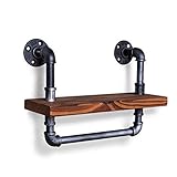 HAIZHEN DIY本棚アメリカンアイアンウォールインダストリアルロフトスタイルウッドウォールシェルフシェルフレトロウォーターパイプラックレッカーケース ( 色 : 1002 )