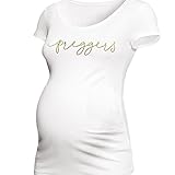 Preggersマタニティシャツwith Metallic Foilレディースマタニティシャツ US サイズ: 3L カラー: ホワイト