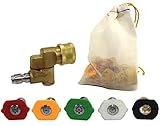 Hurleco Pressure Washer Nozzle Tips and Quick Connect Pivot Coupler - ¼ in, 3.0 GPM, 1500-3750 PSI, 
