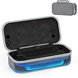 対応 Nintenndo Switch 2用キャリーケース、Switch2本体とアクセサリ(2025)を収納できるswitch 2用保護ケース「オールインワン，コンパクトな内部構造，ゲームカードスロット内蔵，トラベルキャリー，強化フィルム＆ロッカー保護キャップ」-ダークグレー