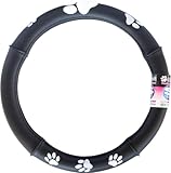 パワフル ハンドルカバー 犬 猫 足跡柄 直径適用範囲 約36.5~37.9cm ブラック DC-140