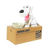 reddhong犬Money Bankロボットホワイト犬おもちゃCoin Bank Good Gift fot子