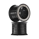 Axial AX8014 Oversize Beadlock 8-Hole Wheel (Set of 2) 17mm Hex Black [並行輸入品]
