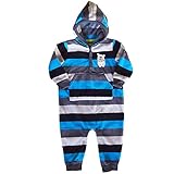 カーターズ ロンパース carter's 2015年秋冬男の子用青マルチボーダーワンちゃんフリース地お出かけ用ジャンプスーツ カバーオール (12months(72-78cm)) [並行輸入品]