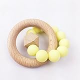 Mamiami Home おしゃぶり　噛がため　シリコーンブレスレット　木製リング　赤ちゃんのおもちゃ　1個/ゼント