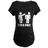 Truly TeagueマタニティTシャツ(ダーク)ブラック&ホワイトシンボル: Girls Rule US サイズ: M カラー: ブラック