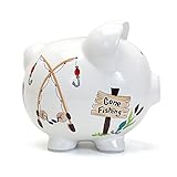 銀行Gone Fishing Pig BankセラミックNetロッドリール保存36870