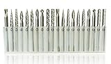 20Pcs 1/8 "（3mm）シャンクダブル＆シングルカットタングステン鋼固体超硬ロータリーファイルDremel用3mmツイストドリルビット付きダイヤモンドドリルビットセット木工掘削彫刻用彫刻