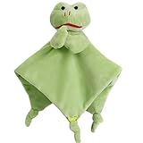 夢の空　赤ちゃん用 30cm*30cm 多機能タオル なぐさめるタオル 可愛い動物人形付き　ふんわりビロード生地 吸収性強い　カエル