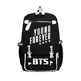 韓流グッズ 可愛 BTS VIP 防弾少年団 Bangtan Boys 花様年華Young Forever ファッション バッグ リュックサック (ブラック)